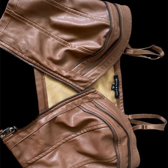 Brown Leather Skirt Set - Picture 2 of 8